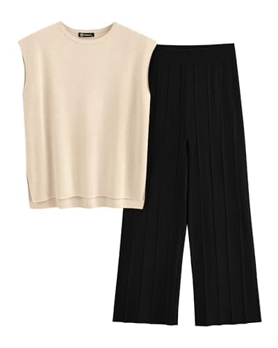 PRETTYGARDEN Women's High-Low Pullover & Wide Leg Pants Casual Sweater Set