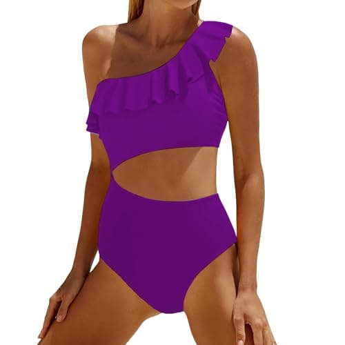 Women's Solid Color Tummy Control Monokini Swimsuit