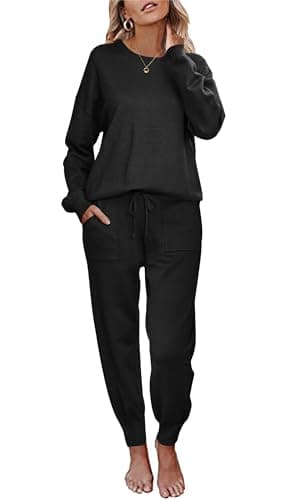 Ekouaer Women's Long Sleeve Pajama Set with Pockets S-XXL