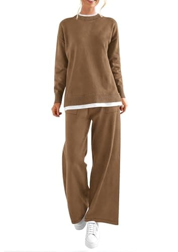 PRETTYGARDEN Women's Winter Matching Sweater & Trousers Knit Lounge Sets