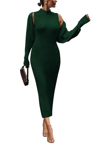 PRETTYGARDEN Women's Fall Bodycon Tank Sweater & Long Sleeve Cardigan Sets
