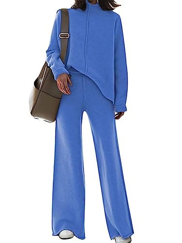 TOLENY Women's Lounge Pullover Sweater & Wide Leg Pants Tracksuit Outfits