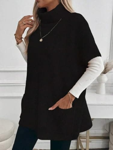 Oversized Turtleneck Sweater Dress for Women by ZAFUL