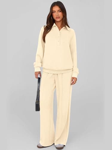 PRETTYGARDEN Women's Long Sleeve Sweatshirt & Wide Leg Pants Tracksuit