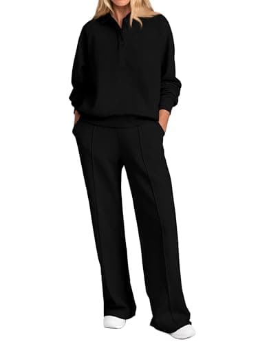 PRETTYGARDEN Women's Long Sleeve Sweatshirt & Wide Leg Pants Tracksuit