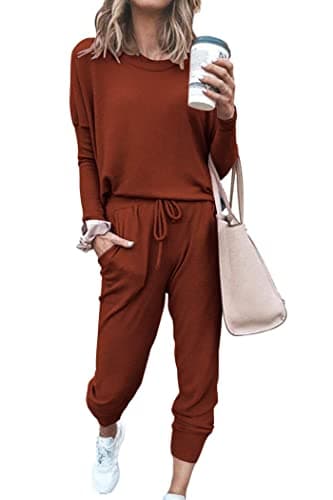 PRETTYGARDEN Women's Crewneck Pullover & High Waisted Pants Set