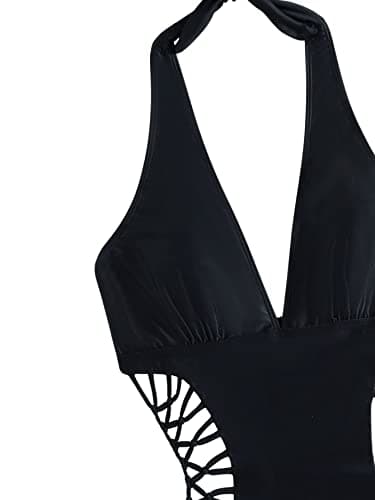 Women's Deep V Neck Cutout Monokini Swimsuit