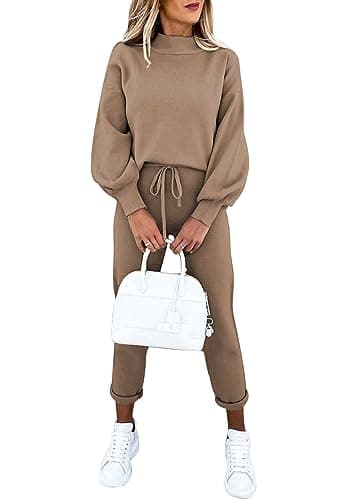 LaSuiveur Women's Two-Piece Knit Sweater & Long Pants Lounge Set