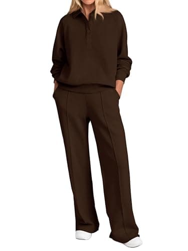 PRETTYGARDEN Women's Long Sleeve Sweatshirt & Wide Leg Pants Tracksuit