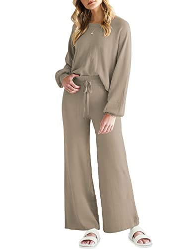ANRABESS Women's Two Piece Sweater Sets 2024 Fall Knit Sweatsuits