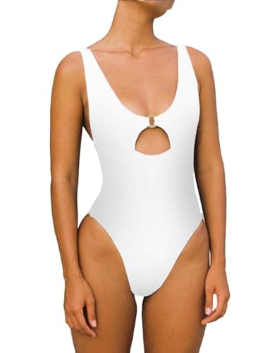 HyperFire Women's Backless Cut Out One-Piece Tummy Control Swimsuit