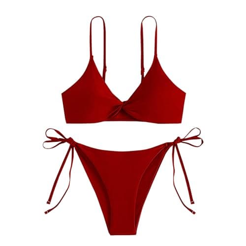 Cethrio Plus Size Sexy Backless Halter Bikini Sets