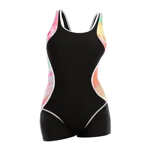 Conservative Racerback One Piece Swimsuit for Women Tummy Control Training Swimwear