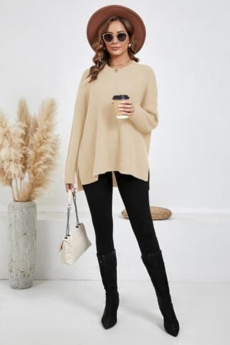 Zyyfly Women's Batwing Long Sleeve Oversized Sweater Tops