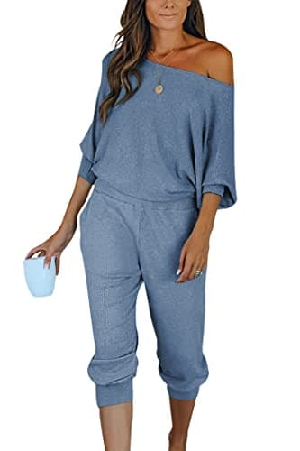 PRETTYGARDEN Women's 2-Piece Ribbed Pullover and Pants Set