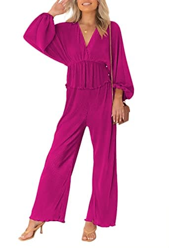 Viottiset Women's 2-Piece Pleated Loungewear Set