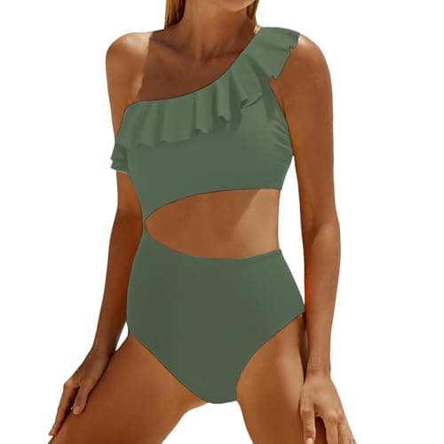 Women's Solid Color Tummy Control Monokini Swimsuit
