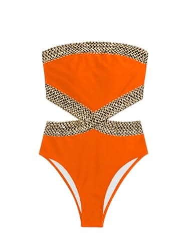 Milumia Women's Cut Out Strapless One Piece Swimsuit