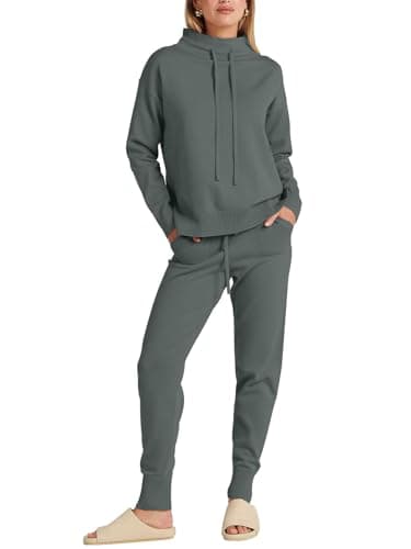ANRABESS Women 2-Piece Cozy Turtleneck Sweater Set Pants 2024 Fall