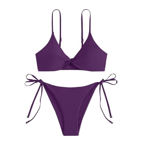 Cethrio Plus Size Sexy Backless Halter Bikini Sets