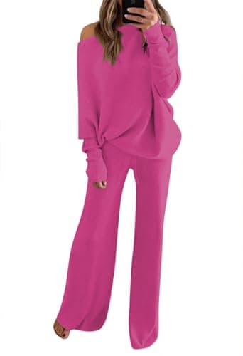 Fixmatti Women's High Neck Knit Sweater & Wide Leg Pant Outfit