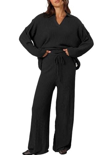 Cakulo Women's 2024 Lounge Set Matching Sweater Wide Leg Lounge Wear