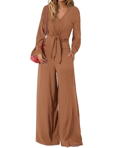 PrettyGarden Women's 2025 Spring V Neck Crop Top & Wide Leg Palazzo Pants Outfit Sets