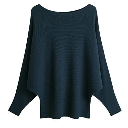 GABERLY Women's Boat Neck Batwing Dolman Knit Sweaters & Pullovers