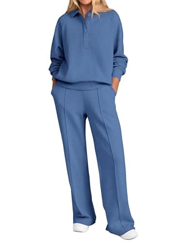 PRETTYGARDEN Women's Long Sleeve Sweatshirt & Wide Leg Pants Tracksuit