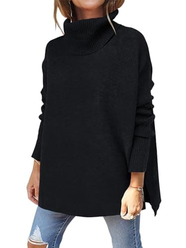 ANRABESS Women's Oversized Turtleneck Batwing Sweater Tops - Casual Fall 2024 Outfits