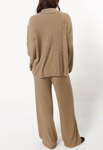 Cakulo Women's 2024 Lounge Set Matching Sweater Wide Leg Lounge Wear