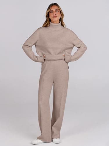 ANRABESS Women's 2-Piece Fall Lounge Sweater Set