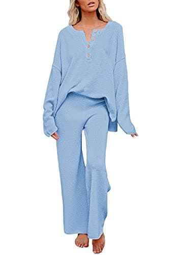 Viottiset Women's Sweater and Wide Leg Pants Loungewear Set