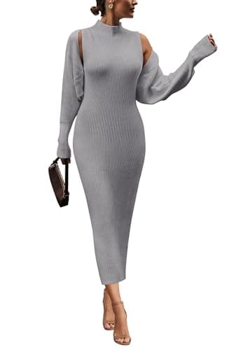 PRETTYGARDEN Women's Fall Bodycon Tank Sweater & Long Sleeve Cardigan Sets