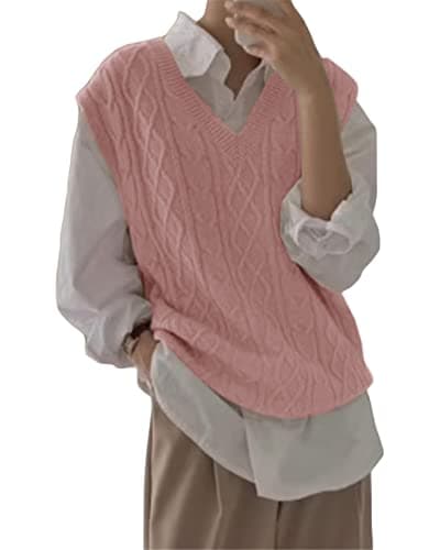 Holy Women's Oversized Cable Knit Sleeveless Sweater