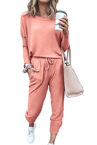 PRETTYGARDEN Women's Crewneck Pullover & High Waisted Pants Set