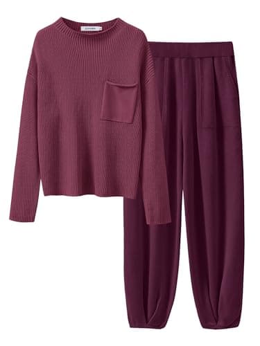 ANRABESS Women's Two-Piece Knit Loungewear Set