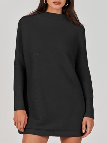 ANRABESS Women's Oversized Casual Long Sleeve Turtleneck Knit Tunic Sweaters 2024 Fall
