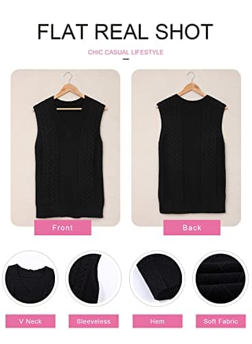 Oversized Women's V-Neck Sleeveless Sweater Vest