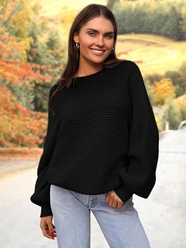 PRETTYGARDEN Women's Long Lantern Sleeve Oversized Sweater