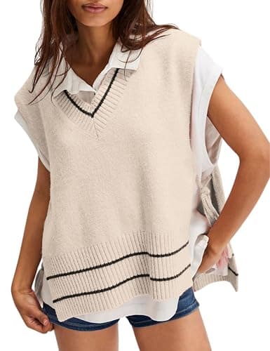 Meyhad Women's V-Neck Fringe Sweater Vest