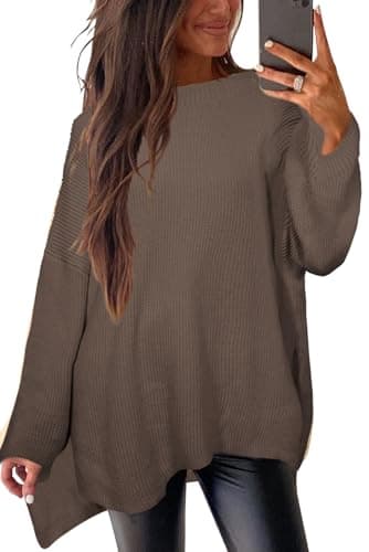 Zyyfly Women's Batwing Long Sleeve Oversized Sweater Tops