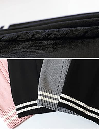 Gihuo Women's V-Neck Knitted School Uniform Tops