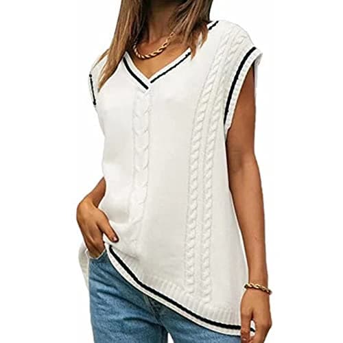 Women's Preppy Argyle Plaid Sleeveless Sweater Vest Casual Tank Top
