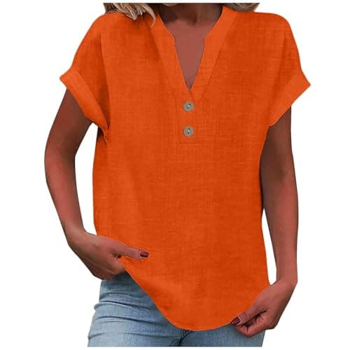 Lightweight Linen Shirts for Women Summer Casual Tops