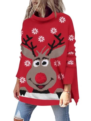 Women's Oversized Mock Turtleneck Sweater