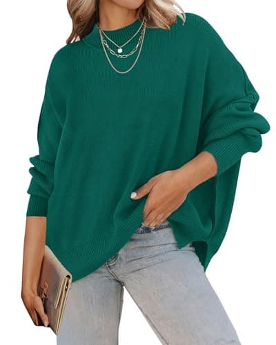ZESICA Women's Casual Oversized Long Sleeve Ribbed Knit Pullover Sweater Tops