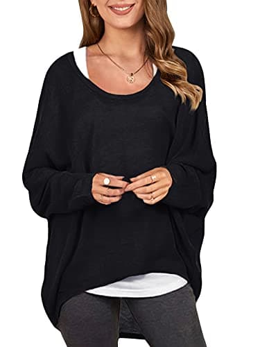 ZANZEA Women's Off-Shoulder Batwing Sleeve Oversized Top