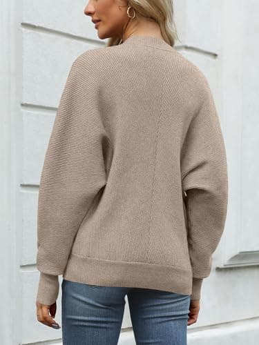 LILLUSORY Women's Trendy Oversized Mock Neck Sweater 2024 Winter Pullover