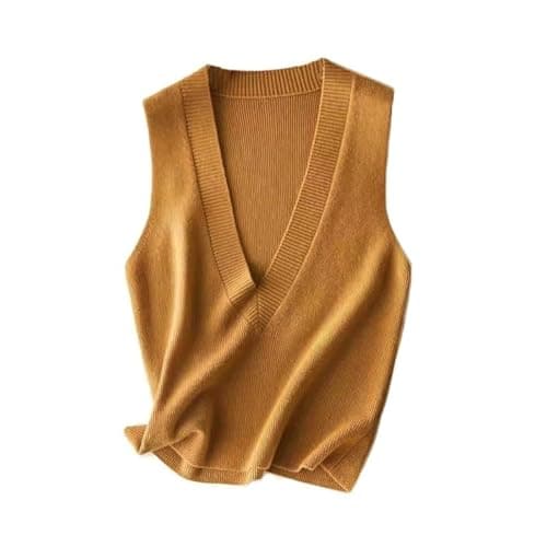 Jinghuiyue Women's Deep V Neck Knit Sweater Vest